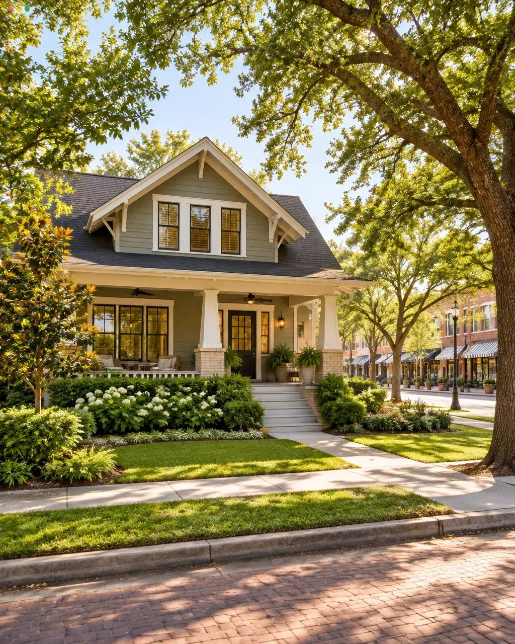 Craftsman-style home on a leafy Heights street