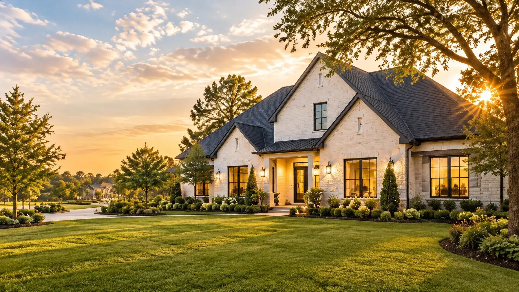 A welcoming Houston-area home at golden hour